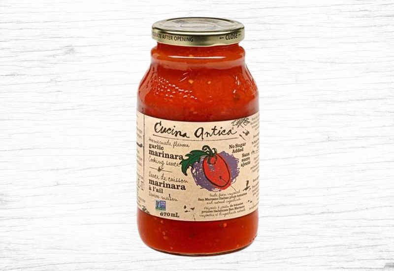 Cucina Antica, sauce for pasta marinara with garlic Valens Farms