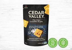Cedar Valley, Pita Chips - Sea Salt & Black Pepper - Valens Farms