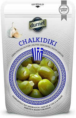 Dumet chalkidiki Greek olives stuffed with garlic - Valens Farms