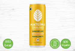 Mateina, Sparkling infusion of organic yerba mate, mango and lime - Valens Farms