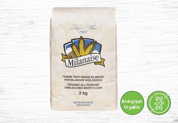 Milanaise, organic unbleached white all purpose flour 2kg - Fermes Valens